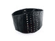 Women's Black PU Leather Corset Waist Belt with Black Lace for Fashion Accessory